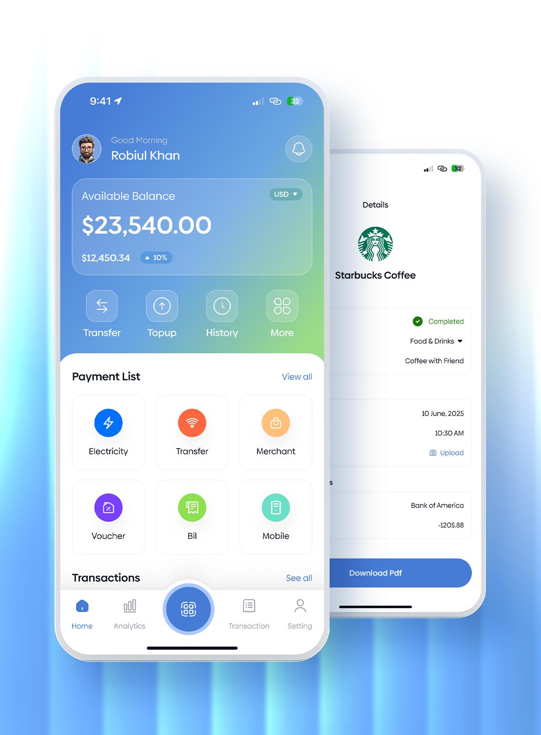 Finance App Design
